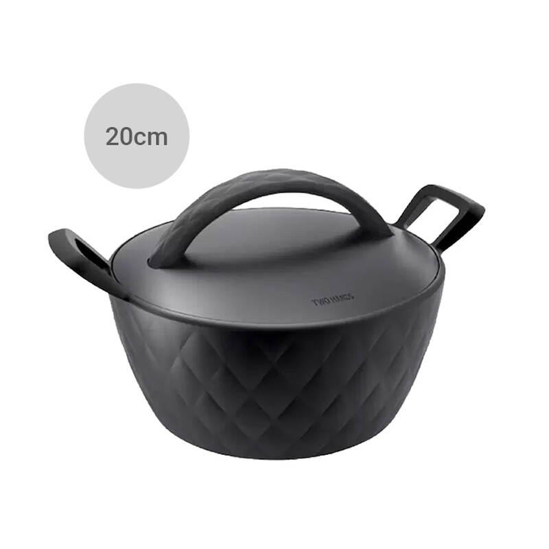 Nồi Lock&Lock Salon 2 Tay Cầm (Có Thể Sử Dụng Bếp Từ) - Màu Đen - 3 Kích Cỡ (18cm, 20cm, 24cm) - GTH3182-IH, GTH3202-IH, GTH3242-IH, GTH3244-IH image number null